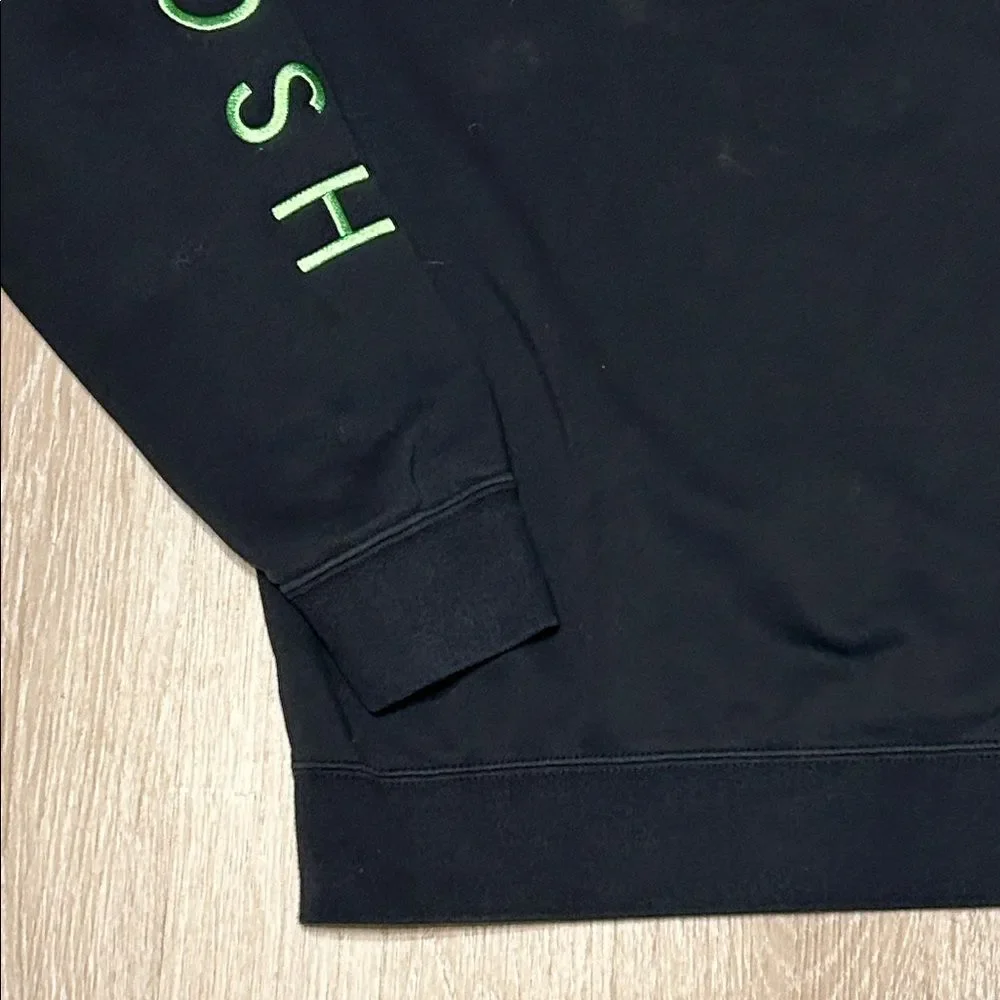 Nike Vintage Y2K Men's Black with Lime and Orange Embroidery Crewneck Sweatshirt